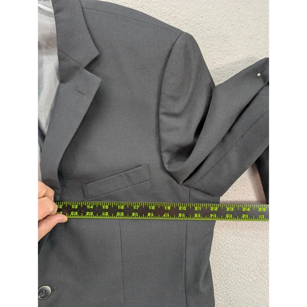 Pronto Uomo Blazer Jacket Mens 43R Black Wool Blend Two Button‎ Corpcore Formal